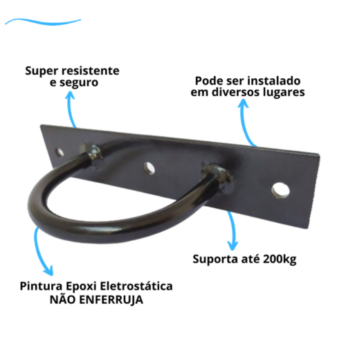 02 - Suporte Trx Columpio Parede Corda Rope Balanço Oferta Com Parafuso